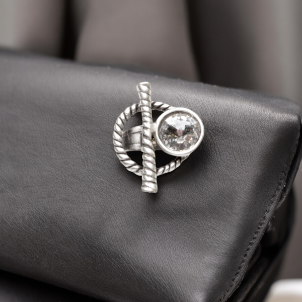 Hand Made Brass Ring plated in 925 Silver - SKU# 4490-