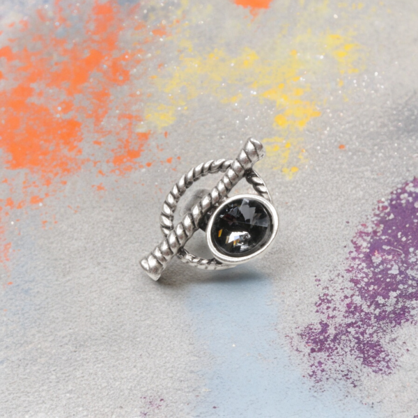 Hand Made Brass Ring plated in 925 Silver - SKU# 4490-17G