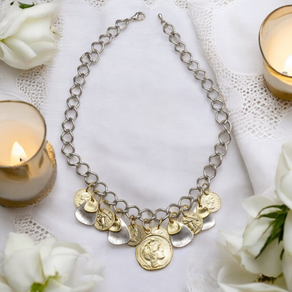 Hand Made Pewter Necklace Plated in 925 Silver - SKU# GN-104 - Image 2
