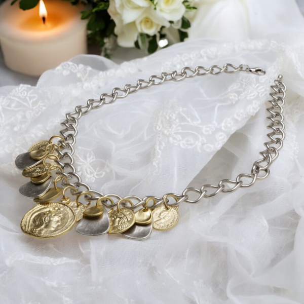 Hand Made Pewter Necklace Plated in 925 Silver - SKU# GN-104 - Image 3