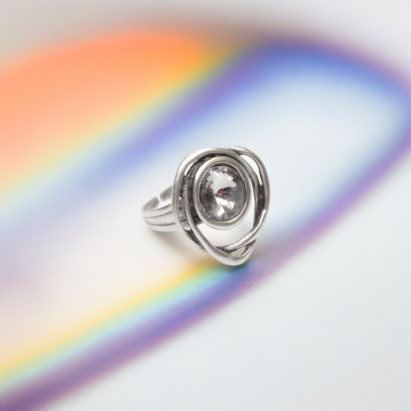 Hand Made Brass Ring plated in 925 Silver - SKU# 4496- - Image 2