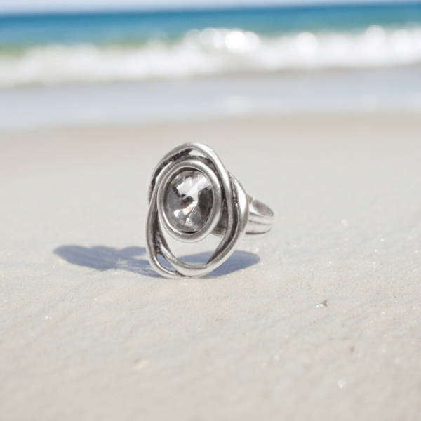 Hand Made Brass Ring plated in 925 Silver - SKU# 4496- - Image 3