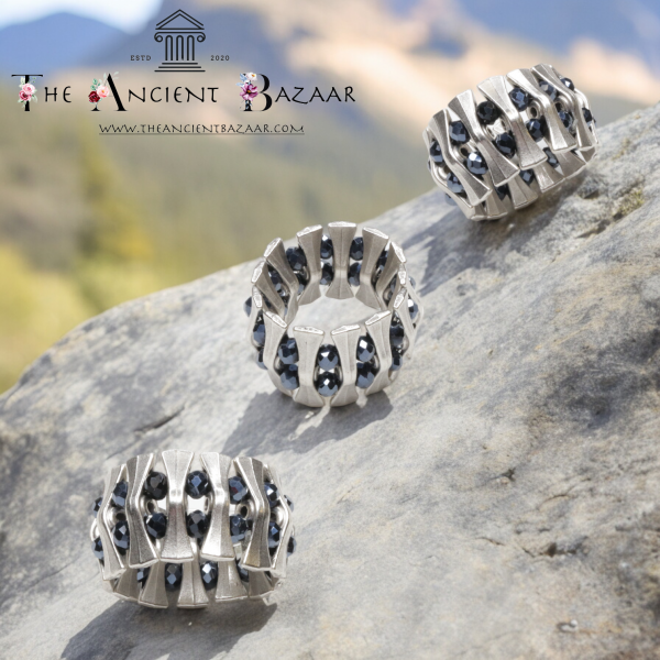 Hand Made Brass Ring plated in 925 Silver - SKU# 4497-17G