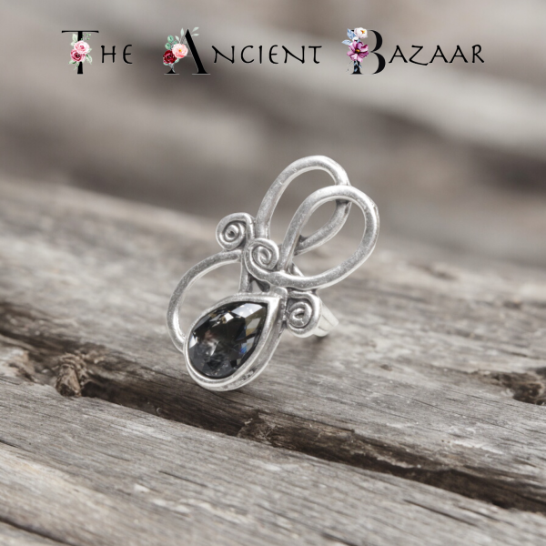 Hand Made Brass Ring plated in 925 Silver - SKU# 4501-17G